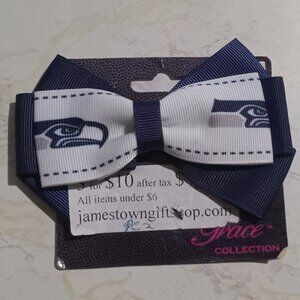 NEW Seattle Seahawks NFL Grace Collection 2 Tone Bow Hair Clip